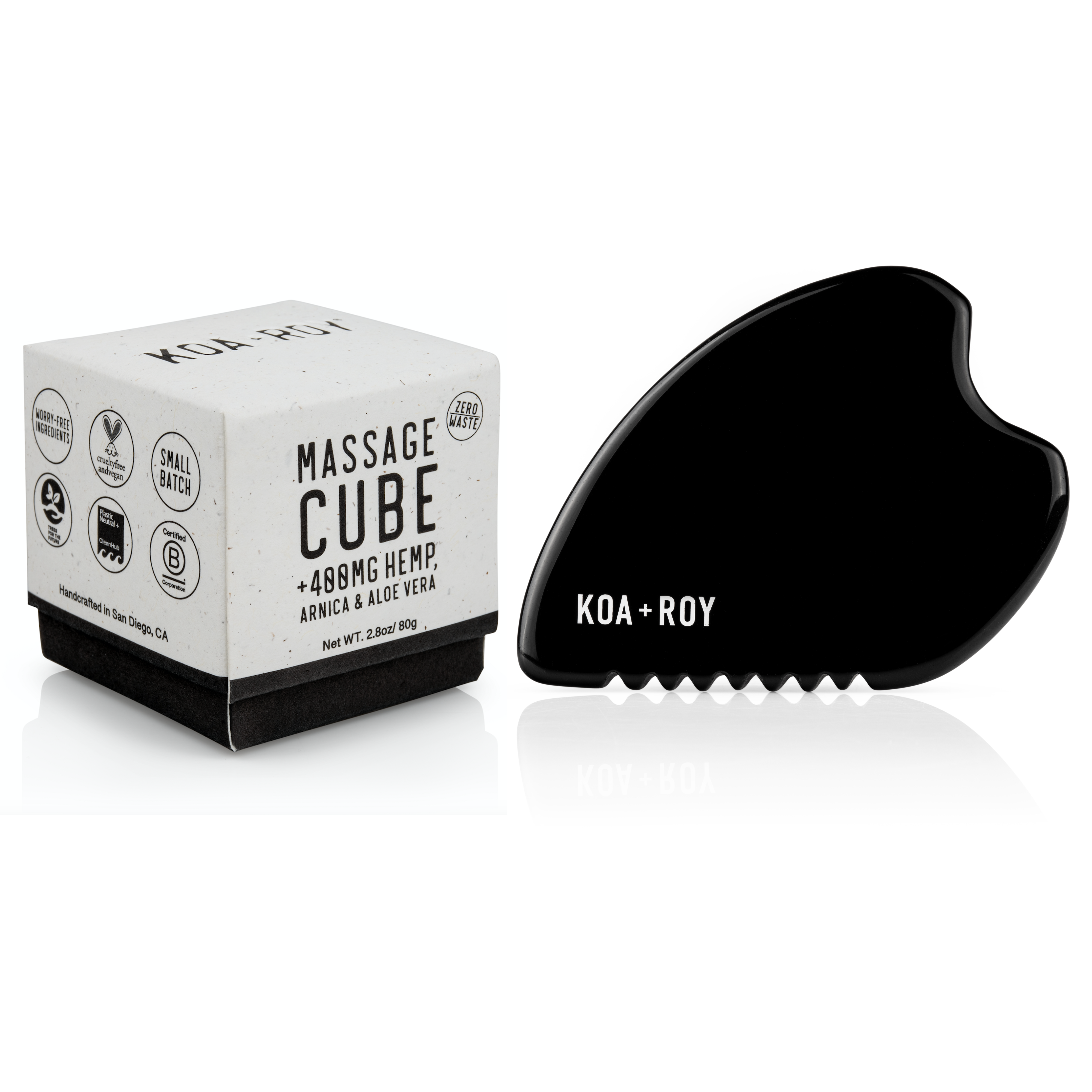 Massage Cube + CBD and Black obsidian Body gua sha