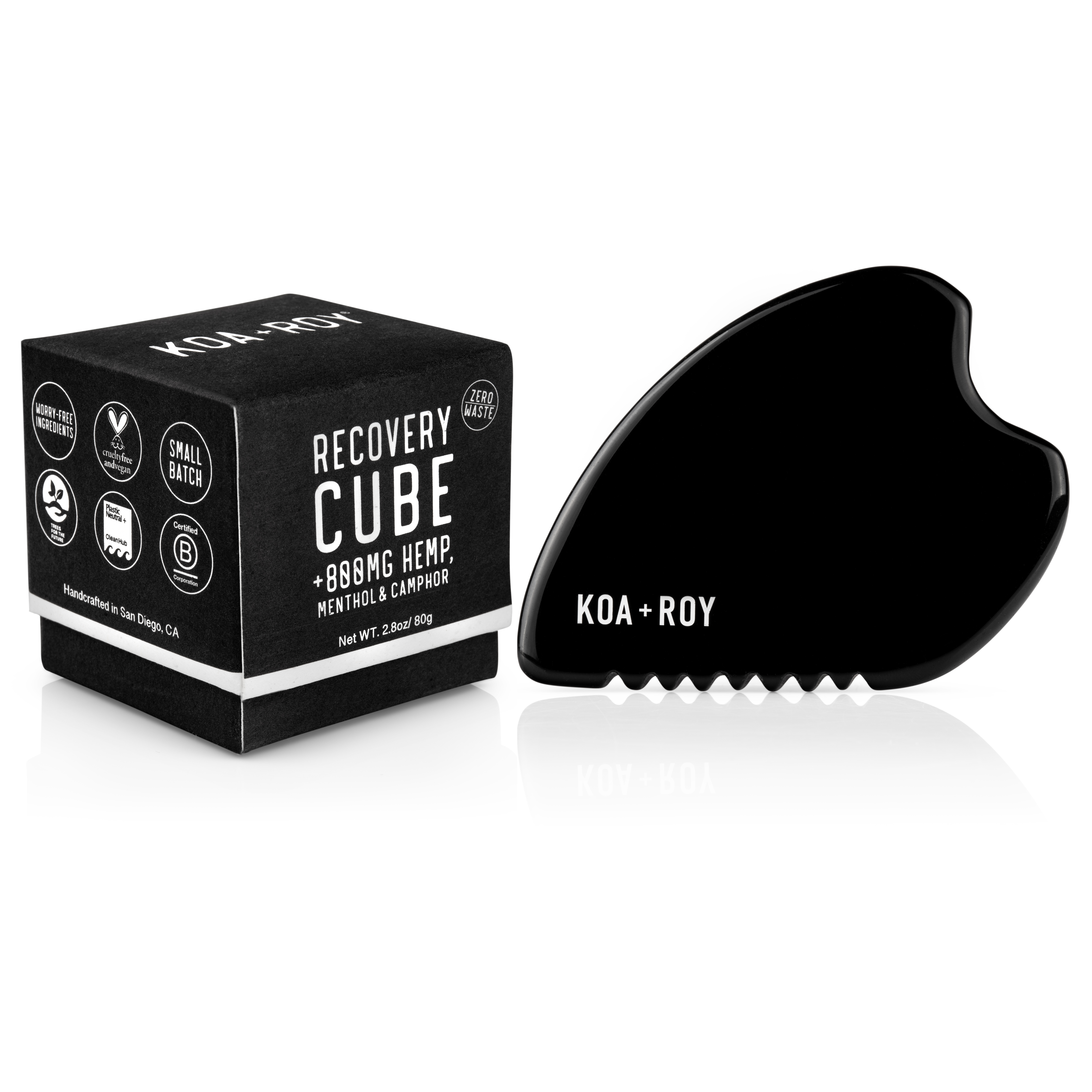 Recovery Cube +800mg CBD Menthol & Camphor and Black obsidian body Gua sha BUNDLE