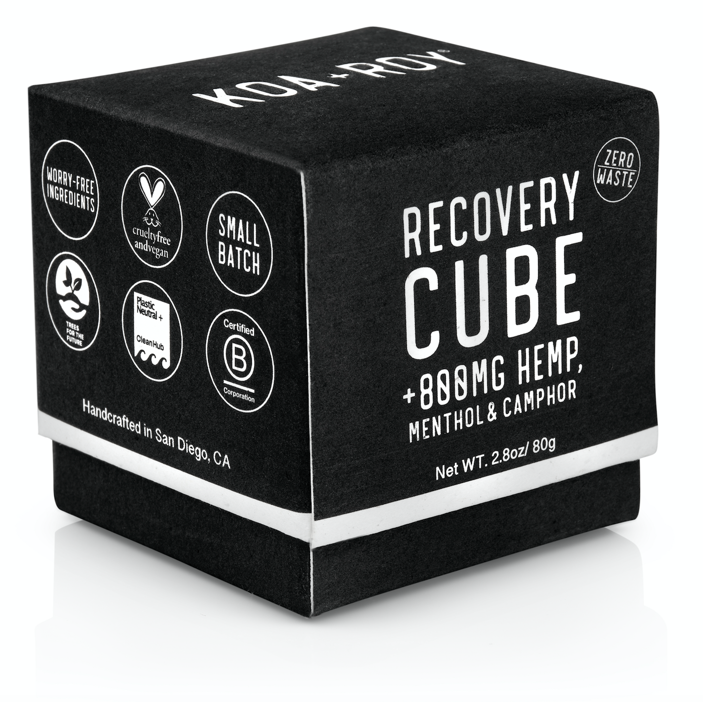Recovery Cube + CBD Menthol & Camphor Zero Waste B Corp Cruelty free and vegan small batch