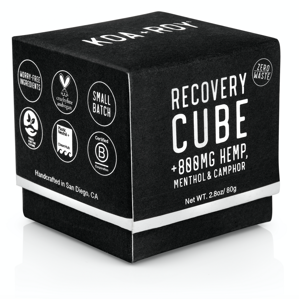 Recovery Cube Menthol & Camphor Zero Waste B Corp Cruelty free and vegan small batch